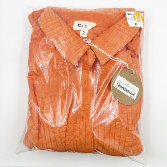 Bibi Beach Towel Textured Terry Shorts Romper Beach Orange Papaya IB1388-0 XL - Picture 11 of 11